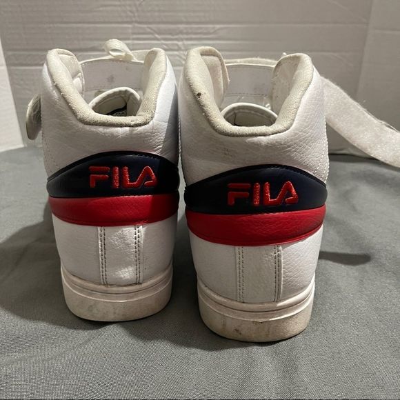 Men\'s Fila Vulc 13 White, Red, and Black High Top Sneakeers size 11.5 main image 7